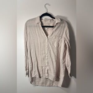 Sigrid Olsen Cream Linen Top